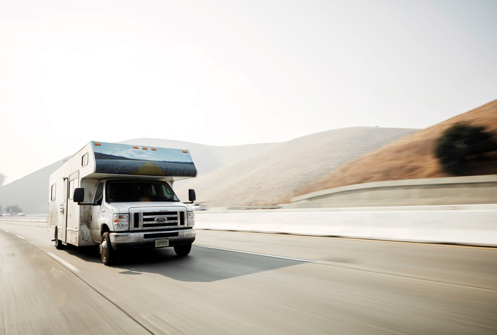 RV driving on the highway